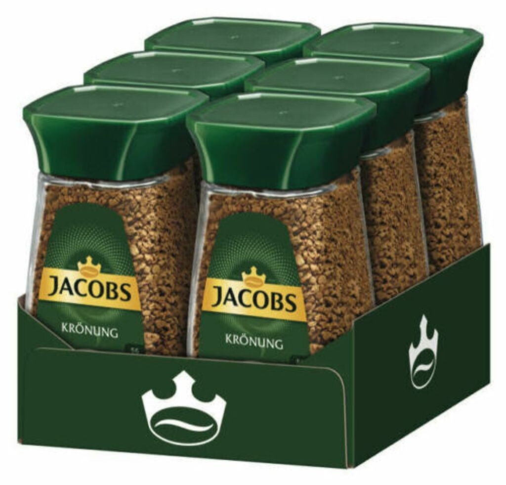 

JACOBS Krönung 6 х 100 г растворимого кофе, растворимый кофе, 6 стаканов растворимого кофе
