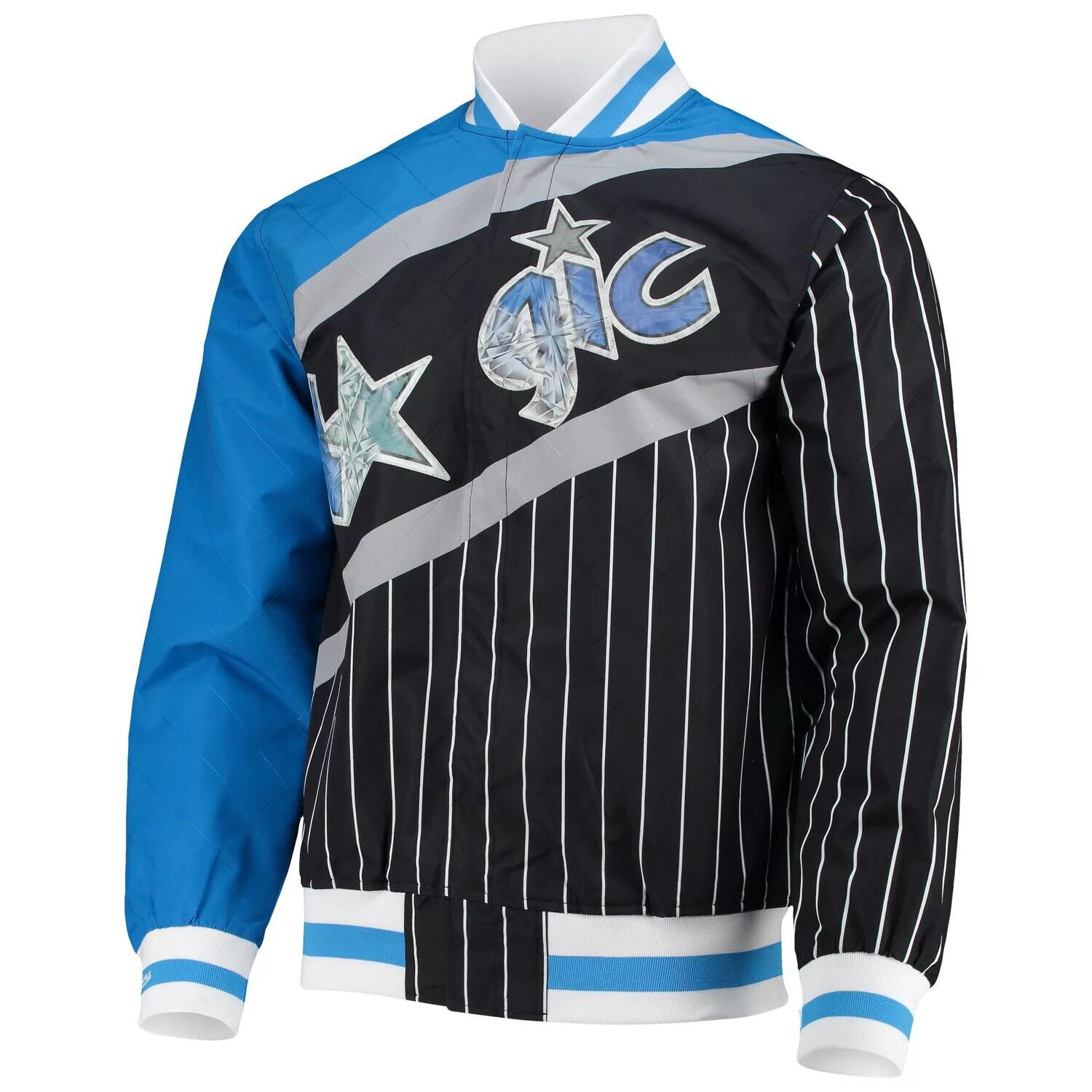 

Мужская аутентичная разминочная куртка на кнопках Orlando Magic Black Mitchell & Ness Hardwood Classics в честь 75-летия