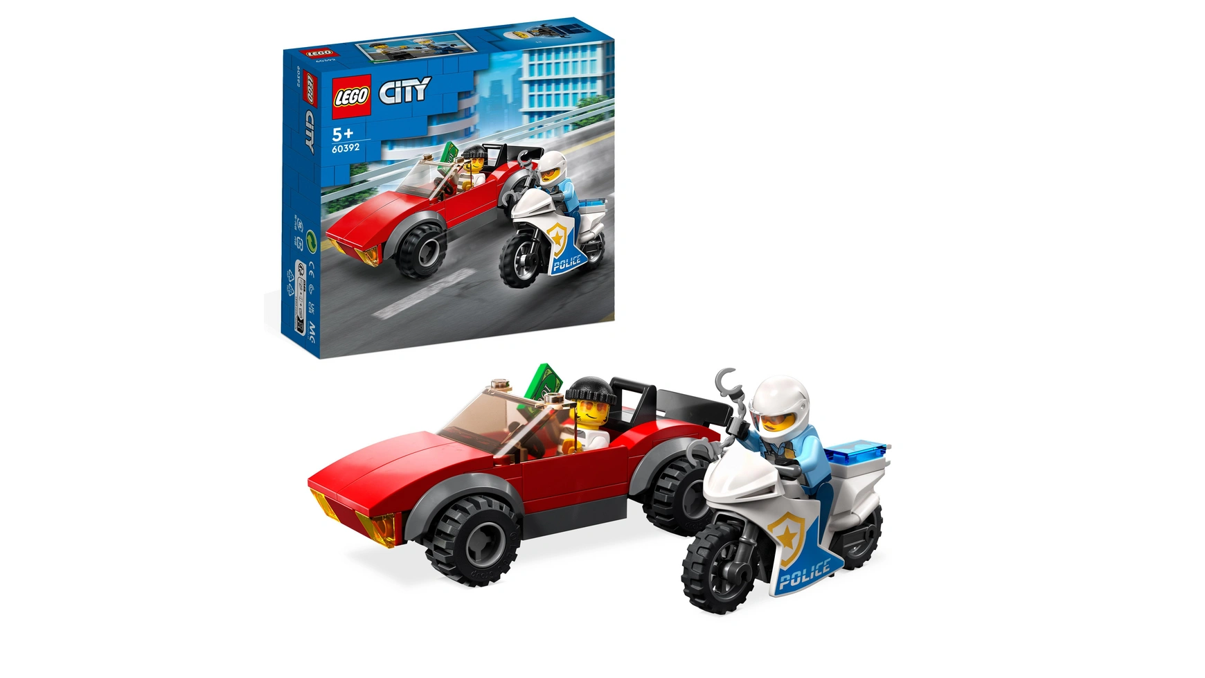 Lego City Полицейская погоня на мотоцикле демо наборы lego city 4441 4437 фургон для полицейских собак полицейская погоня в пластиковом футляре