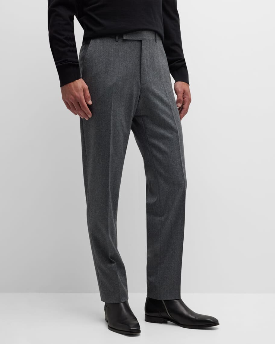 

Мужские шерстяные фланелевые брюки ZEGNA, Серый
