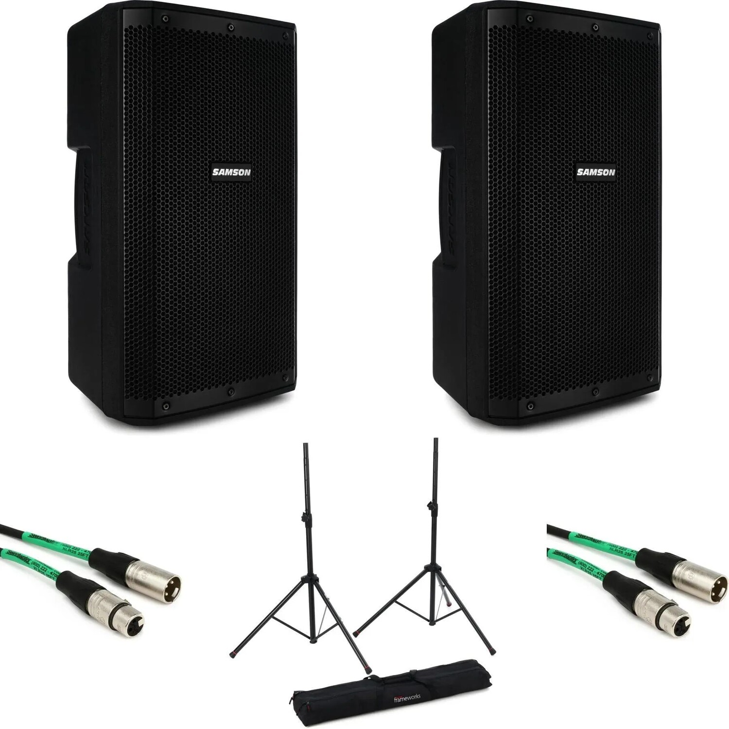 

Samson RS110A, 300 Вт, 10 дюймов, пара активных динамиков и комплект подставок