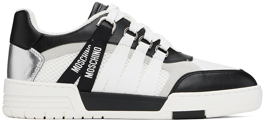 

Черно-белые кроссовки для стритбола Moschino, цвет Nero/Bianco/Argente