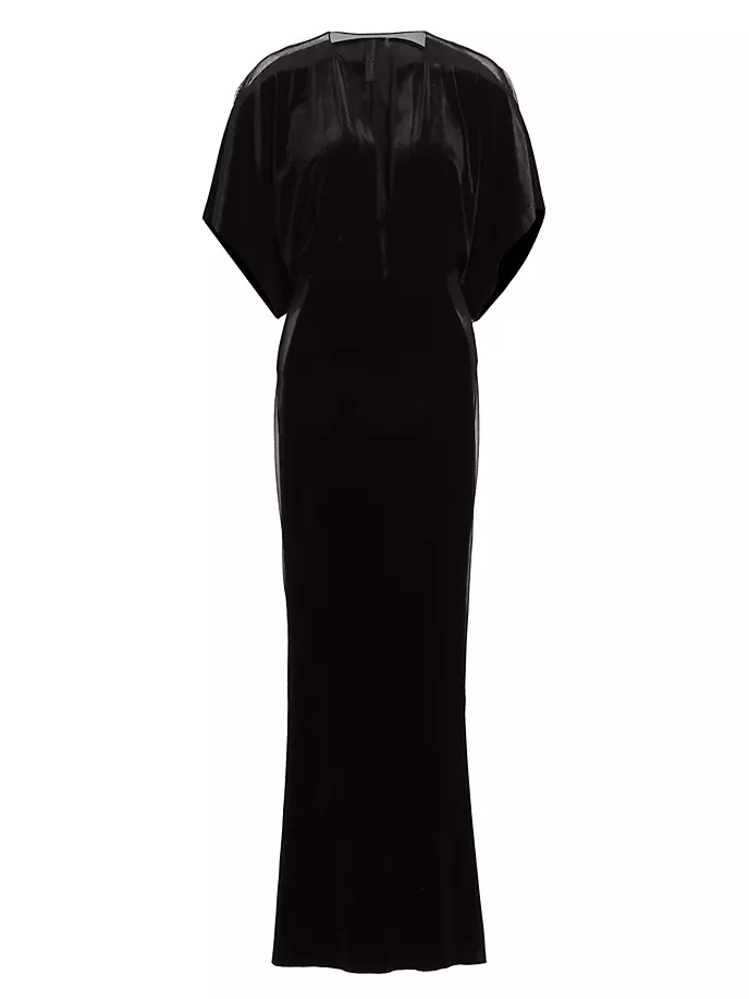 Бархатное сетчатое платье Obie Norma Kamali, цвет norm