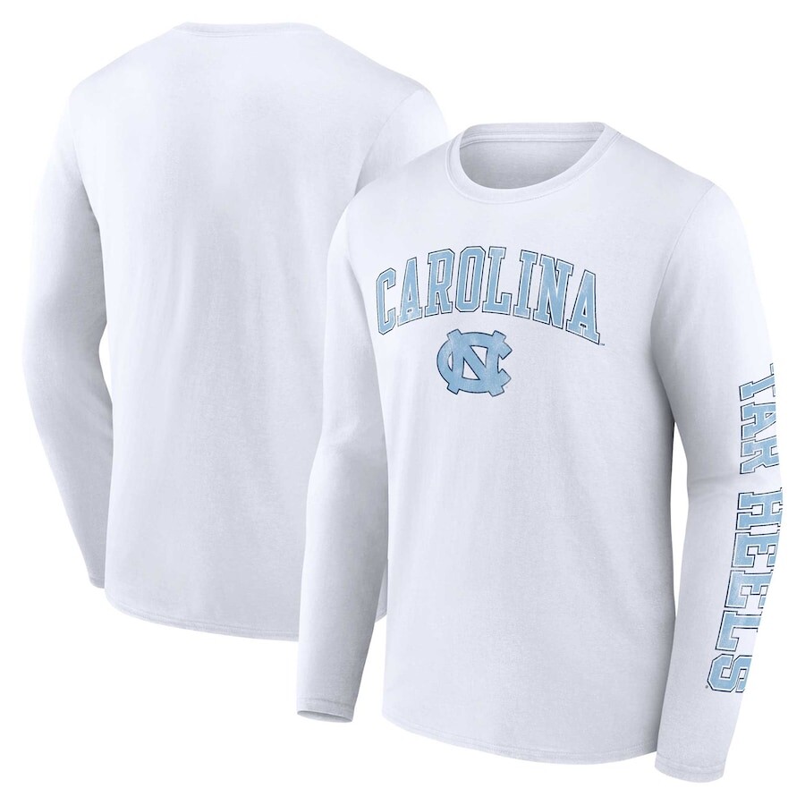 

Футболка с длинным рукавом Fanatics Branded North Carolina Tar Heels, белый