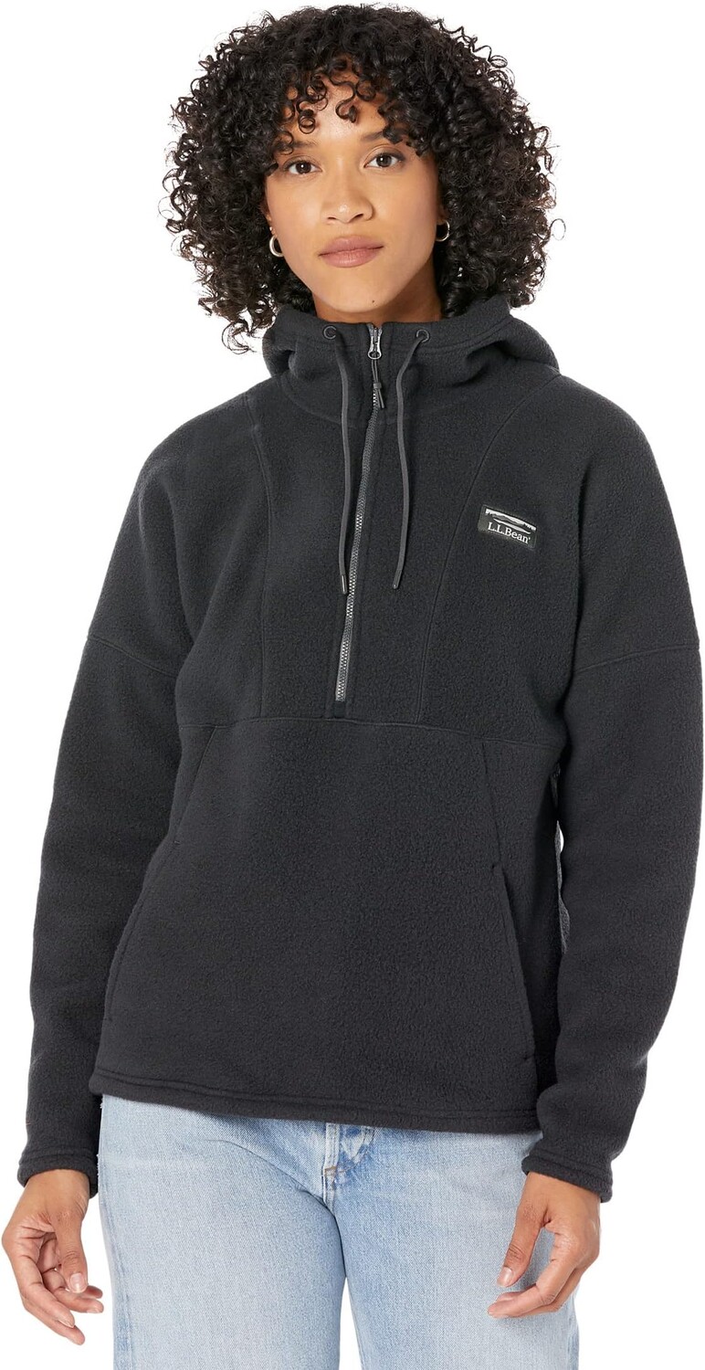 

Флисовый пуловер Katahdin с капюшоном и молнией 1/2 L.L.Bean, черный