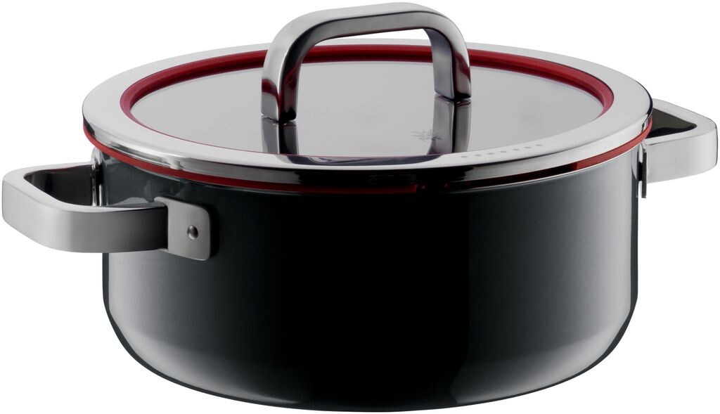

WMF Fusiontec Функциональная кастрюля, большая 24 см, стеклянная крышка с функцией разлива, индукционная жаровня 4,4 л, высокотехнологичная керамика, устойчивая к царапинам, черная