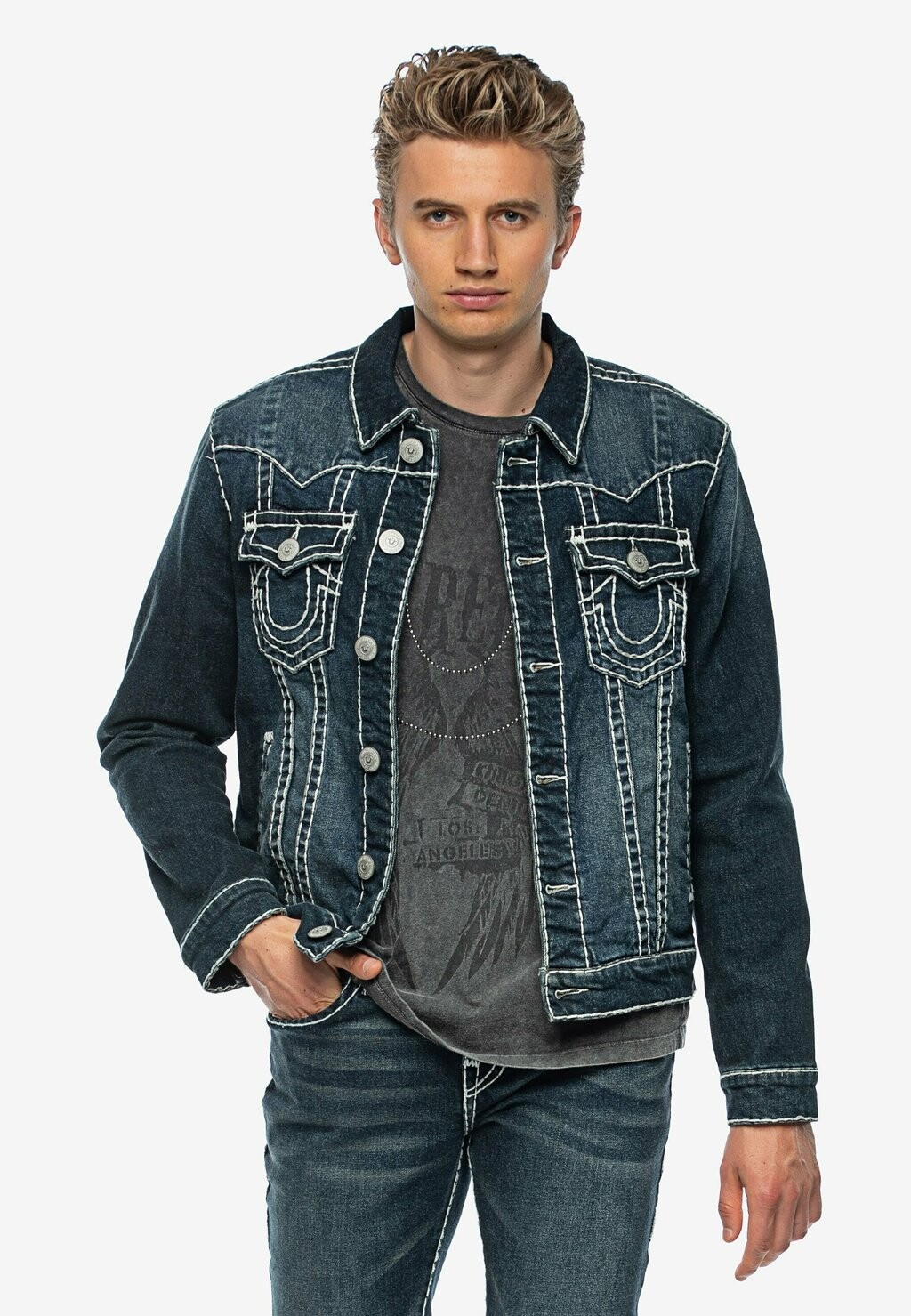 

Джинсовая куртка JIMMY True Religion, цвет aquamarine dark