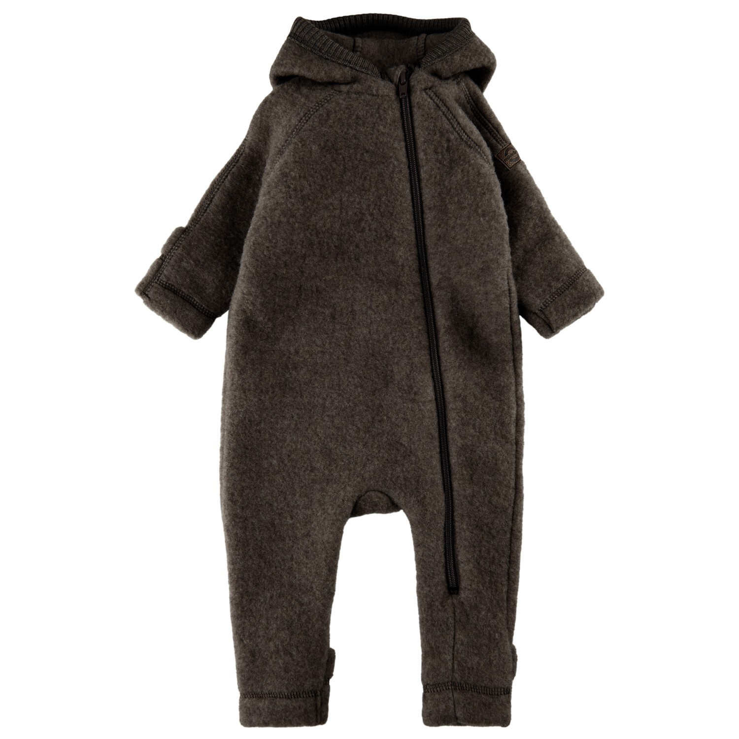Комбинезон Mikk-Line Wool Baby Suit with Ears, цвет Dark Brown Melange