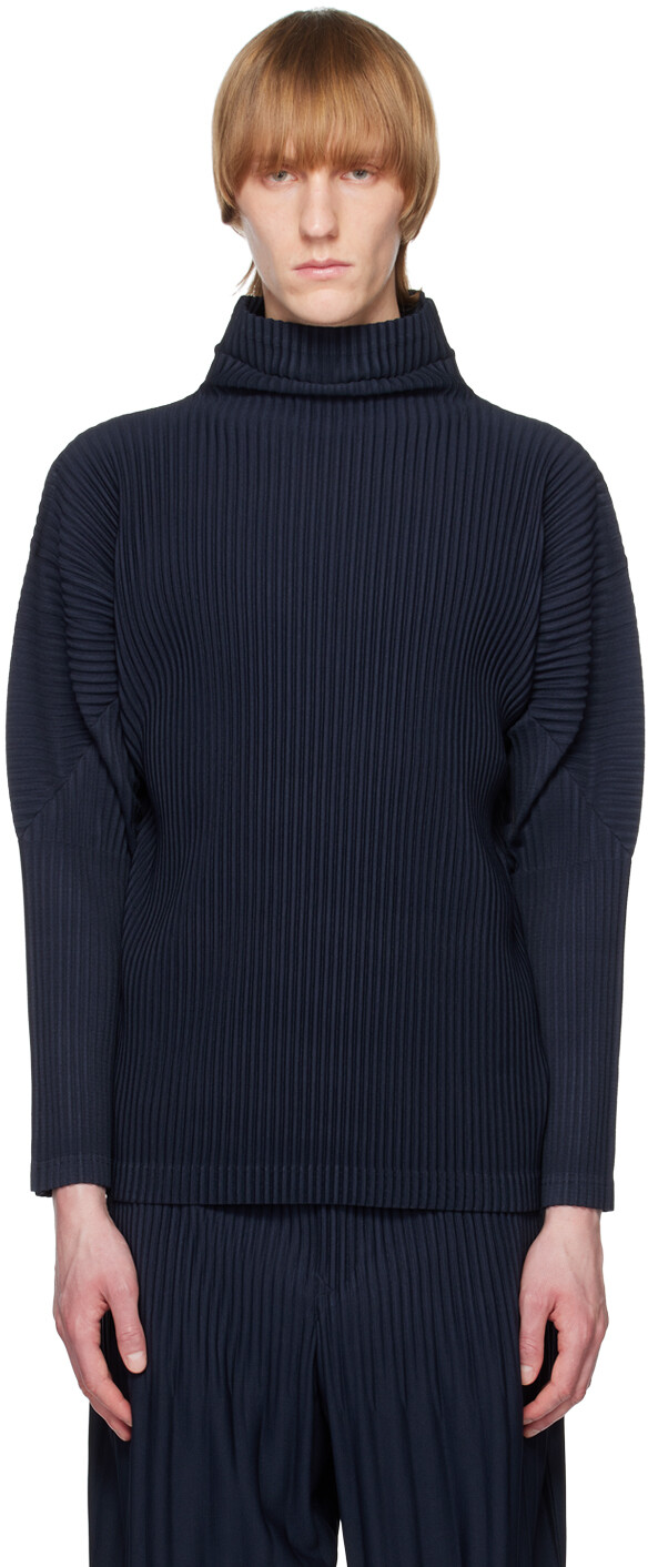 

Темно-синяя водолазка Basics HOMME PLISSe ISSEY MIYAKE