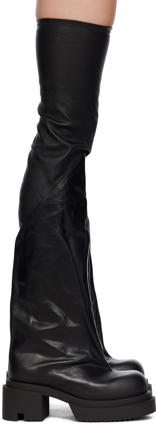 

Черные высокие сапоги Богуна Rick Owens, Черный