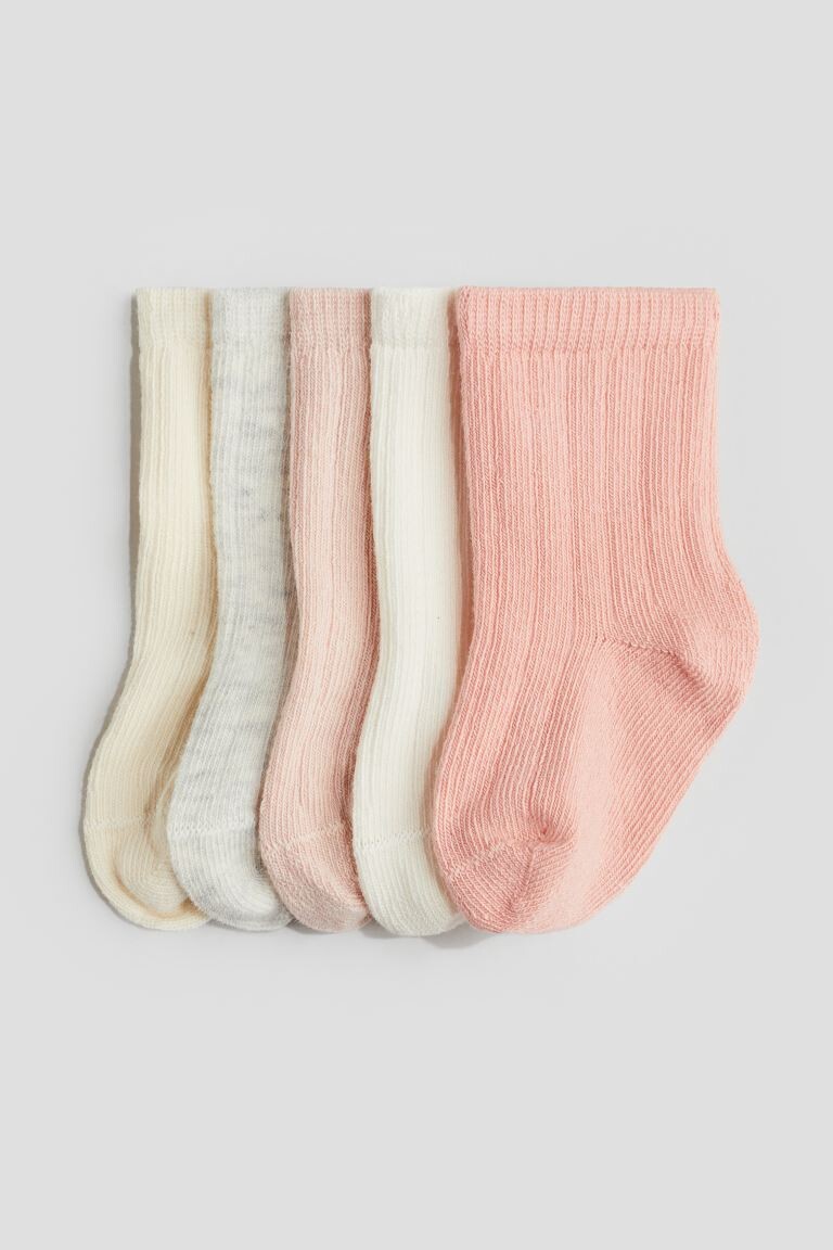 

5 упаковок вязаных носков H&M, розовый
