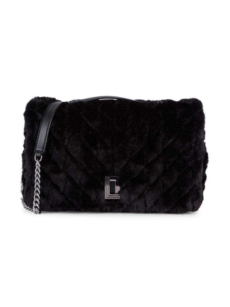 Очень большая сумка через плечо Lafayette из искусственного меха Karl Lagerfeld Paris, черный