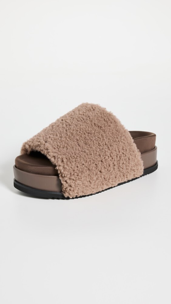 

Балетки ROAM Fuzzy Platform Slides, серо-коричневый