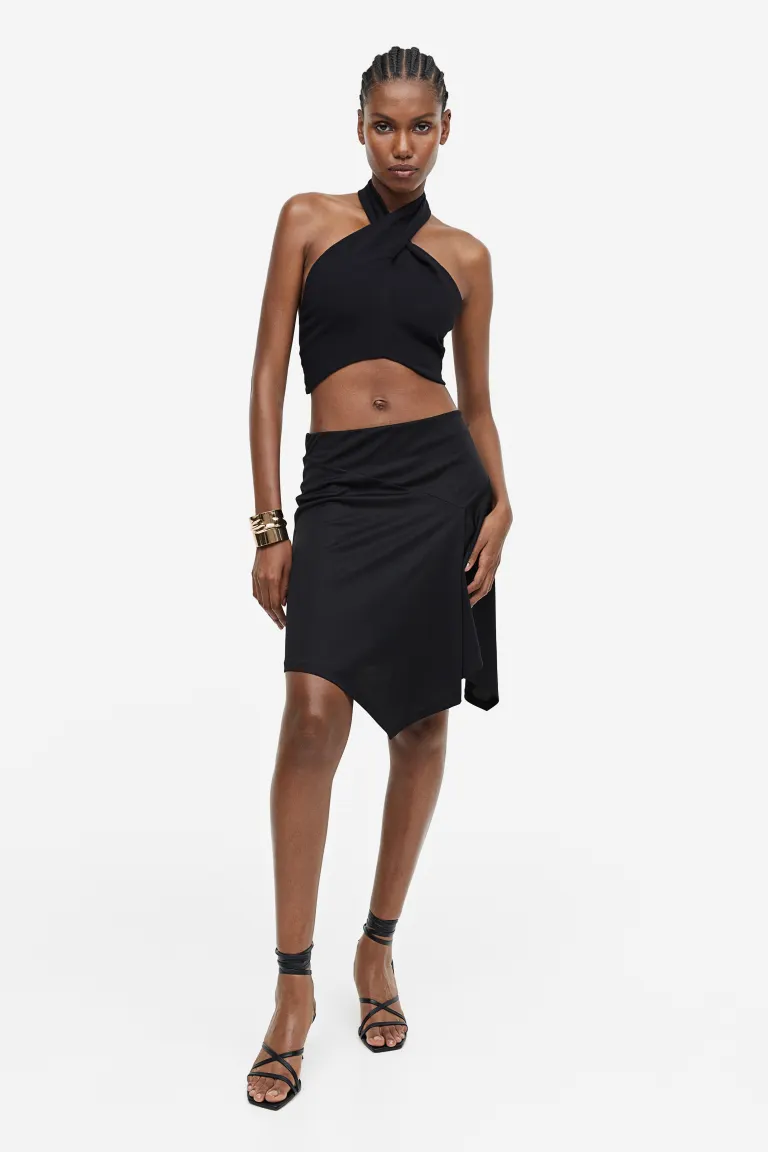 

Юбка асимметричного кроя H&M, черный