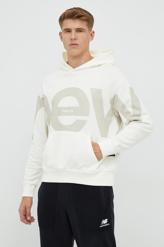 

Хлопковая толстовка New Balance, бежевый