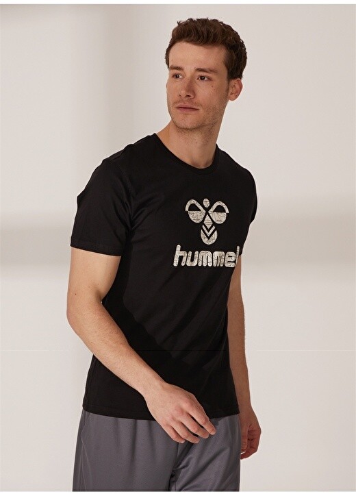 

Черная мужская футболка с круглым воротником Hummel, Черный