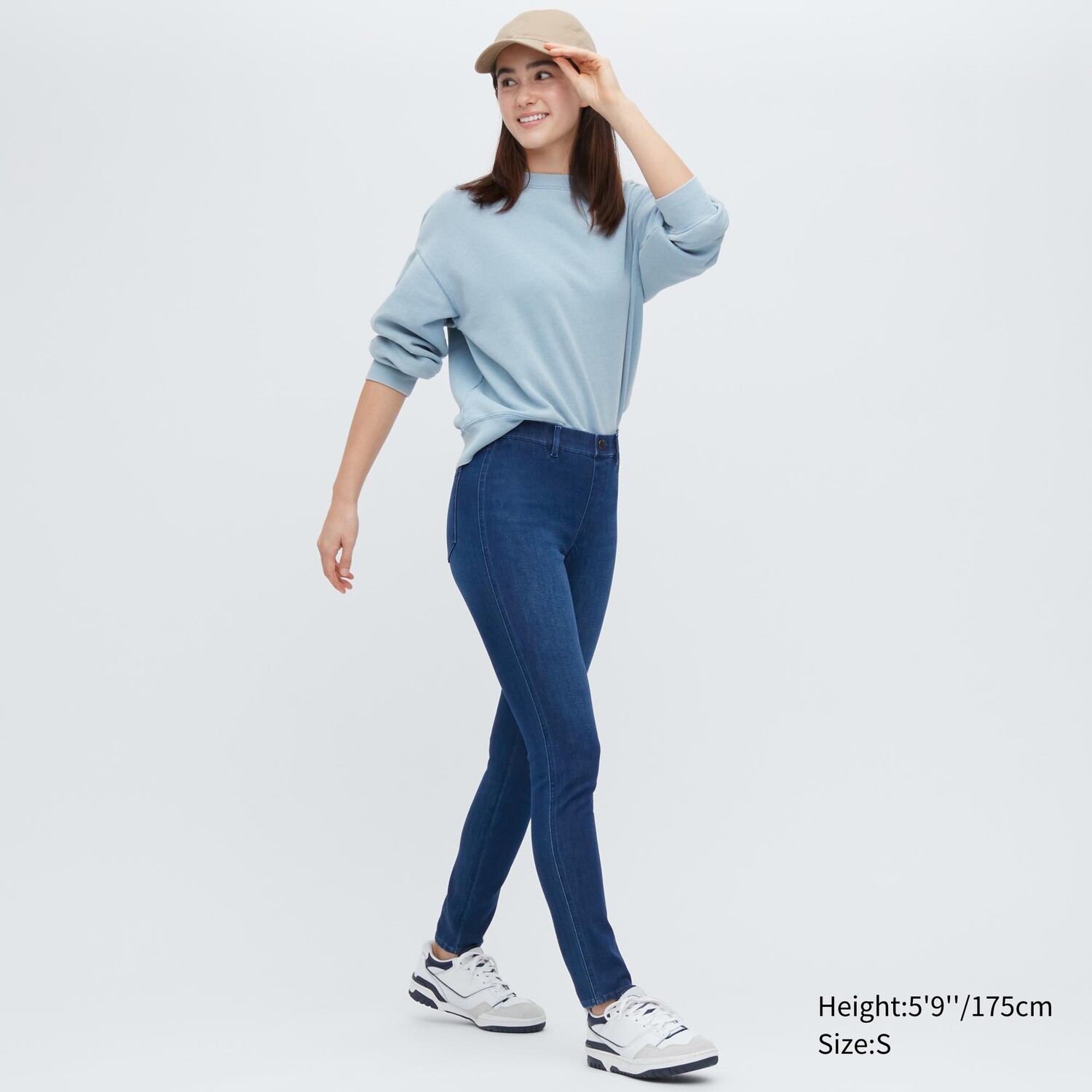 

Брюки из ультраэластичного денима (длинные) Uniqlo, синий