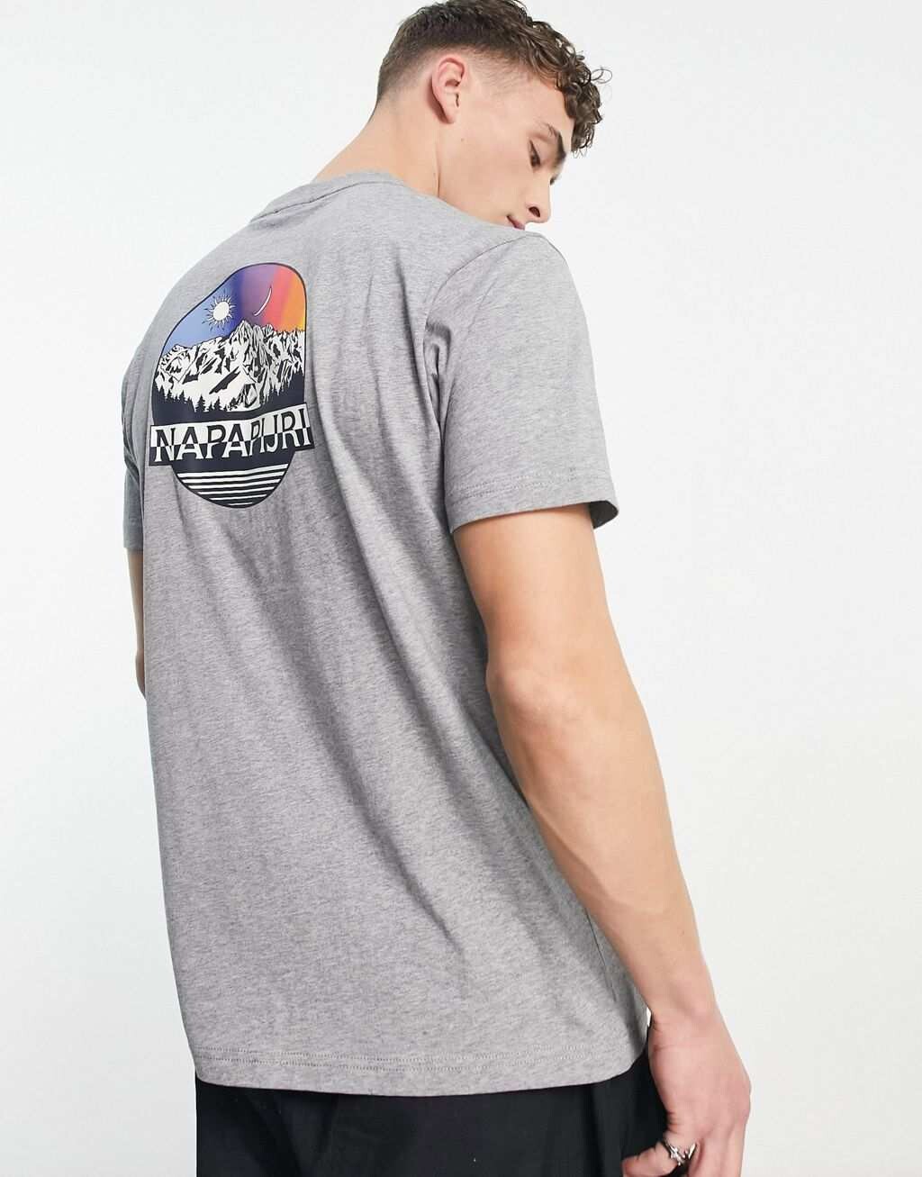 

Серая футболка с принтом на спине Napapijri Quintino эксклюзивно на ASOS