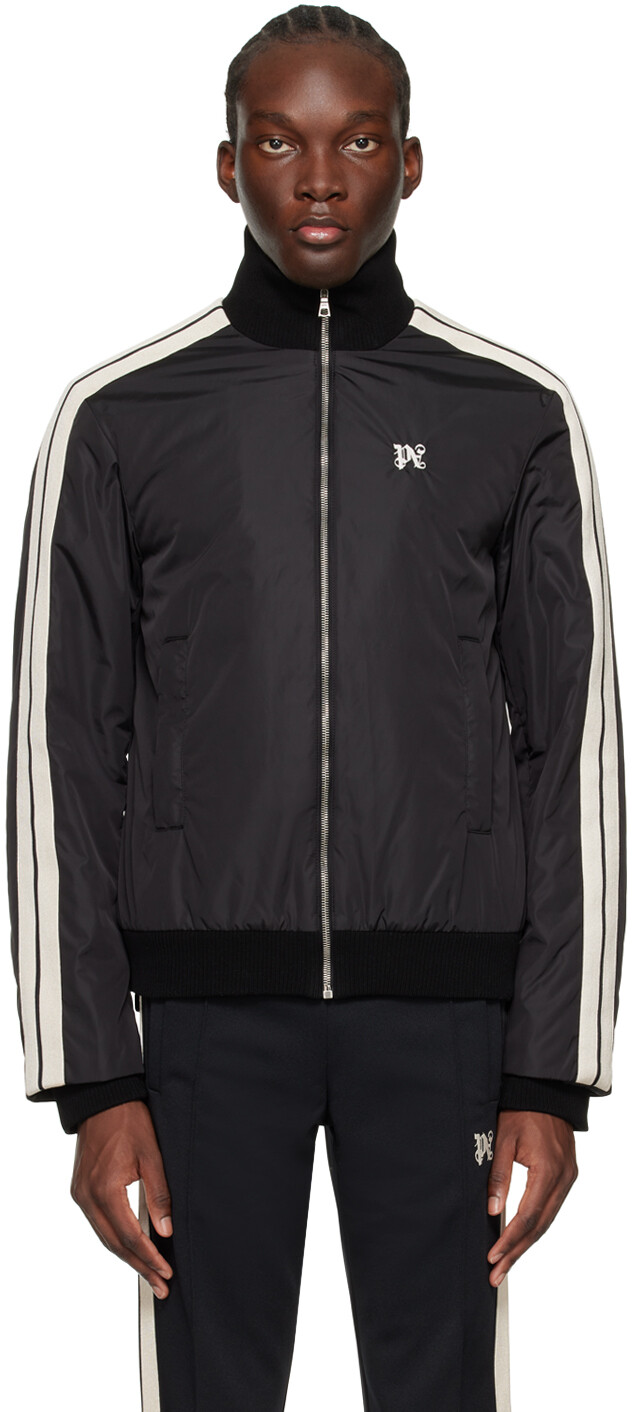 

Черная куртка с вышивкой Palm Angels, цвет Black/Off white