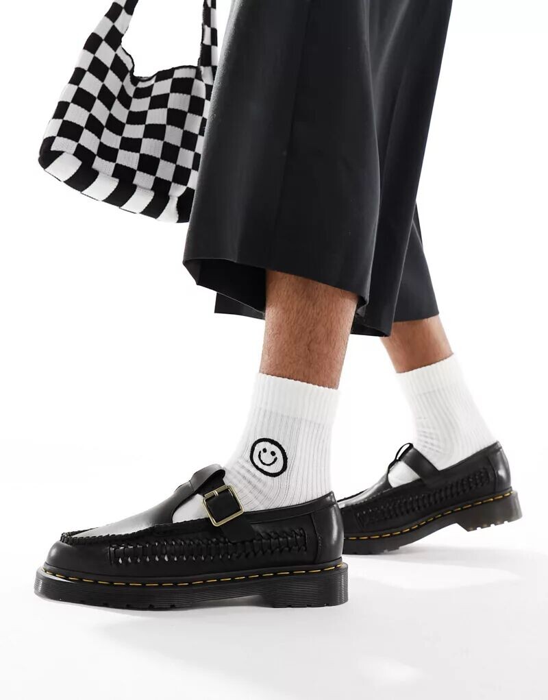 

Доктор Martens – черные лоферы Mary Jane с плетеной отделкой Adrian Dr Martens