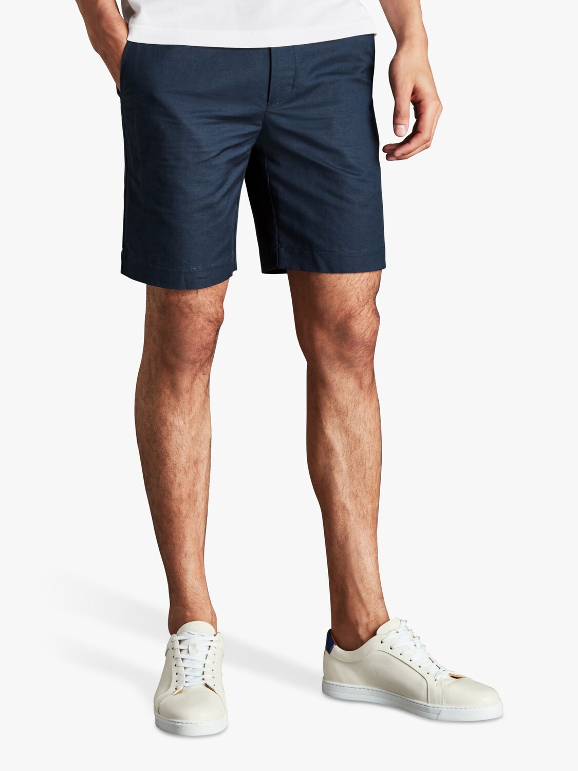 

Узкие льняные шорты-чиносы Charles Tyrwhitt, чернильно-синие