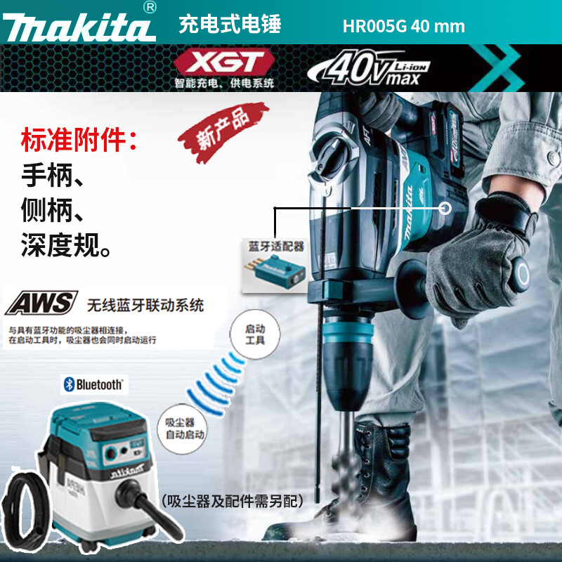 Перфоратор Makita HR005G + две батареи 2,5Ah