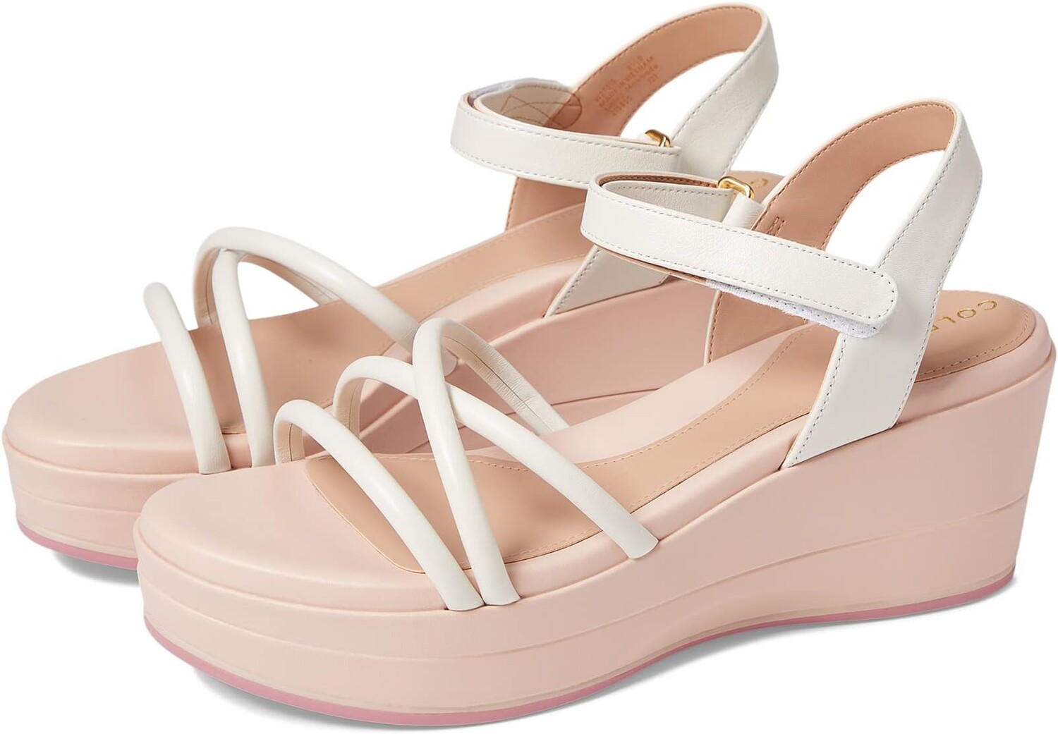 

Босоножки Grand Ambition Addison Flatform Wedge Cole Haan, цвет Ivory Leather Rose Smoke