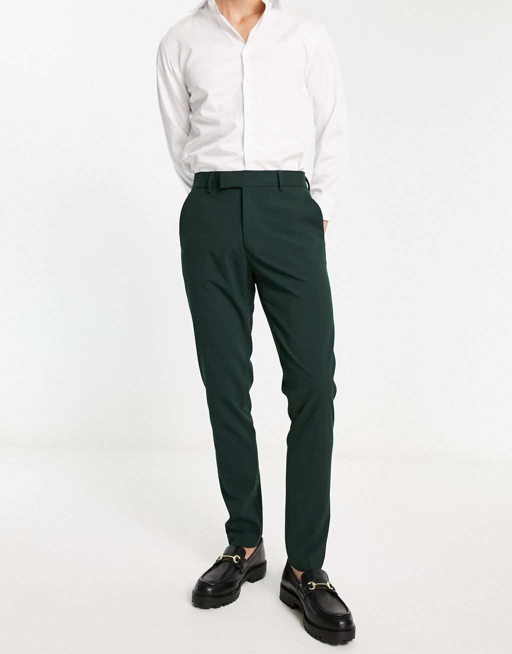 

Зеленые элегантные брюки скинни ASOS DESIGN