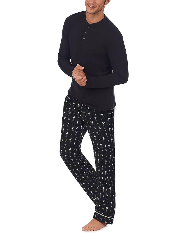 Пижамный комплект Bedhead PJs Long Sleeve Henley Pajama Set, цвет Tipsy Martini