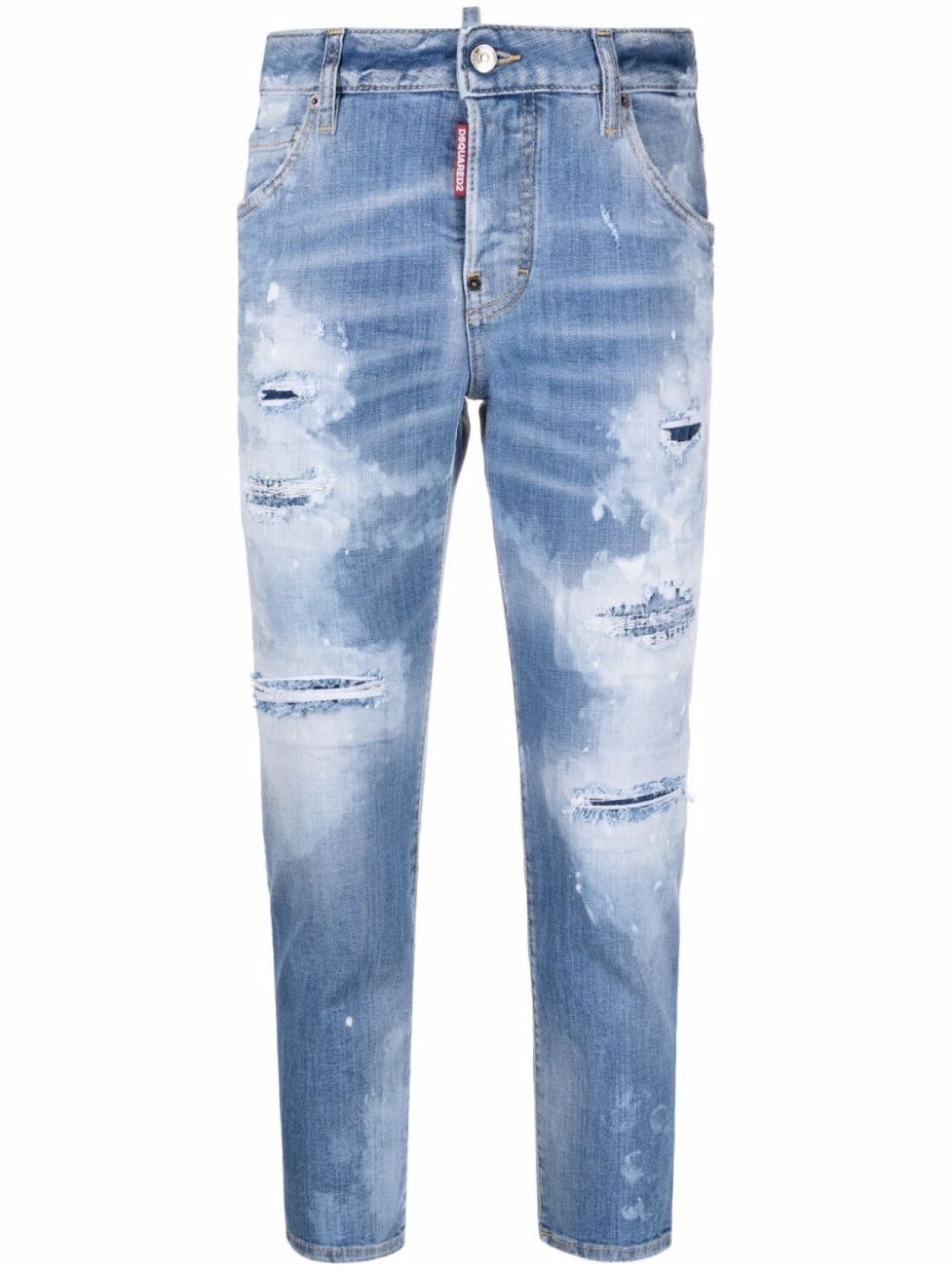 

Dsquared2 укороченные джинсы с прорезями, синий