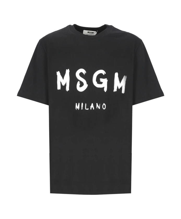 

Хлопковая футболка с логотипом Msgm, черный