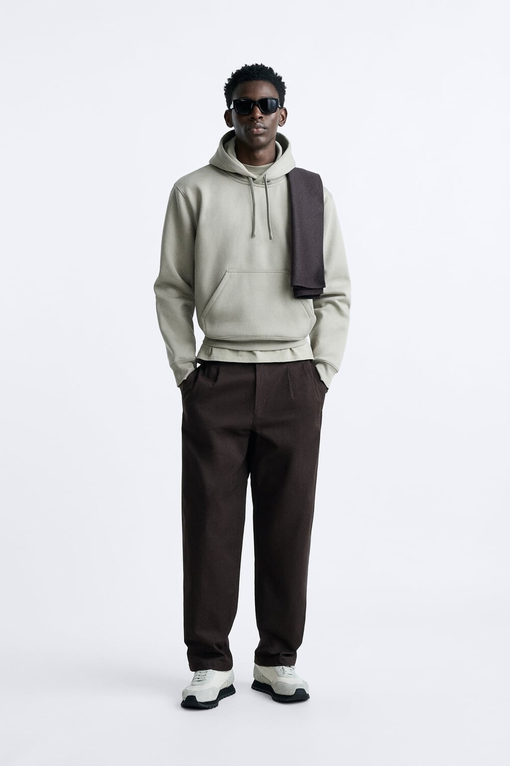 

Укороченная толстовка ZARA, зеленый