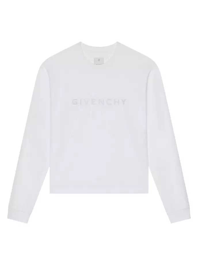 

Хлопковая футболка свободного кроя со светоотражающим рисунком Givenchy, белый
