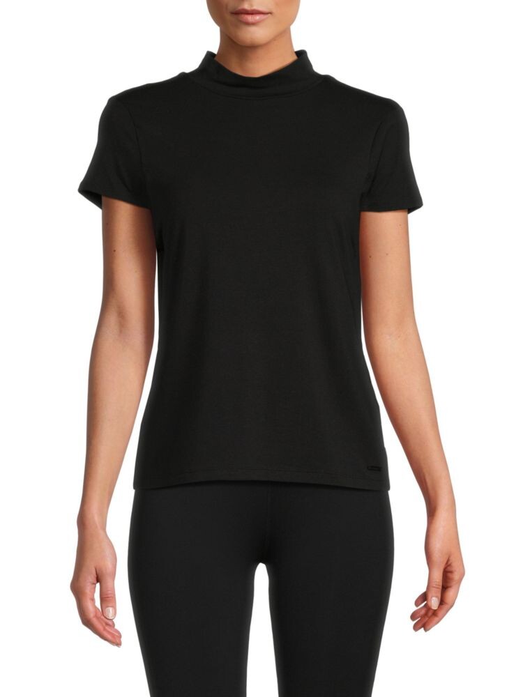 

Топ из модала с воротником-стойкой Dkny, черный