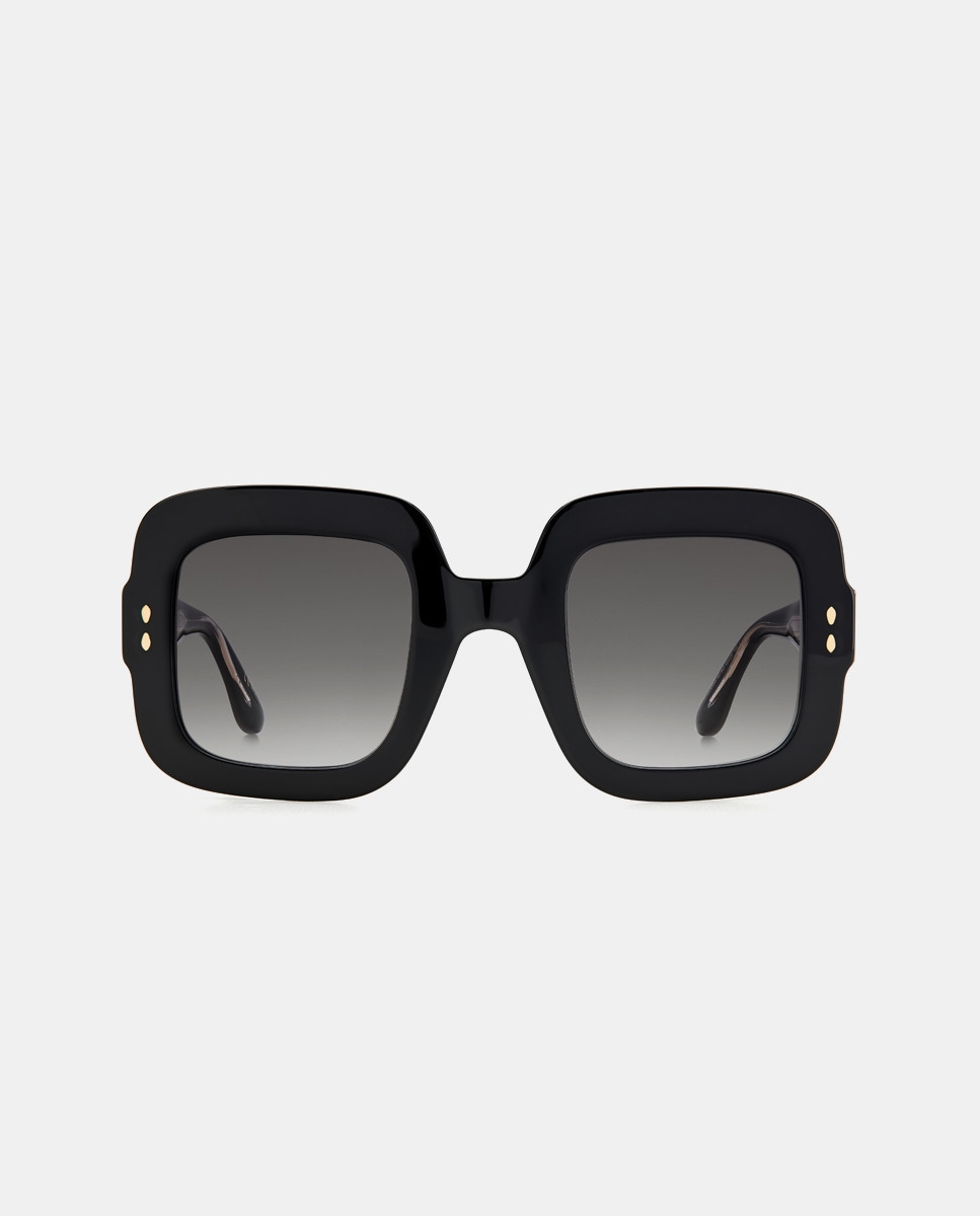 цена Черные квадратные женские солнцезащитные очки из ацетата Isabel Marant, черный
