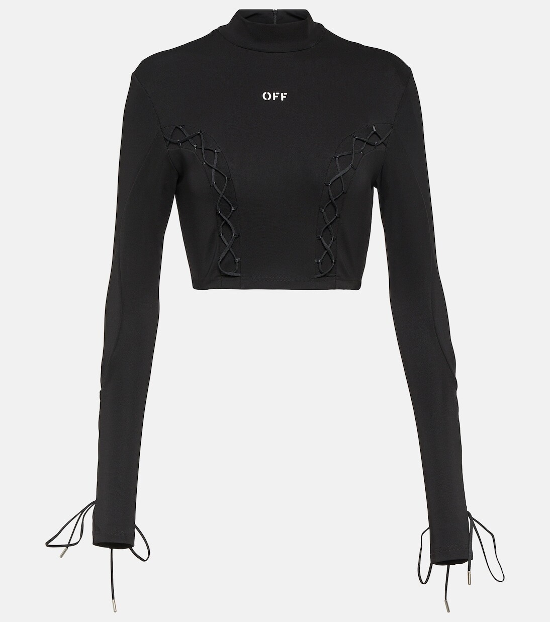 

Укороченный топ со шнуровкой и логотипом Off-White, черный