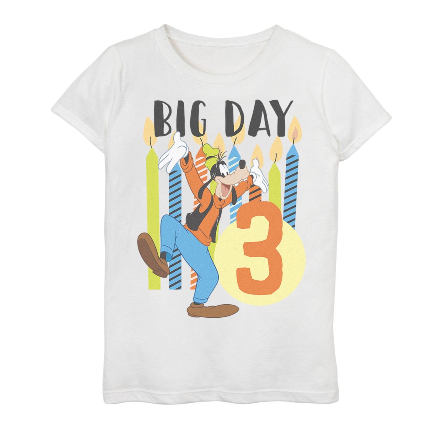 

Футболка с рисунком Disney's Goofy Girls для детей 4–16 лет, день рождения, большой день, 3 года Disney