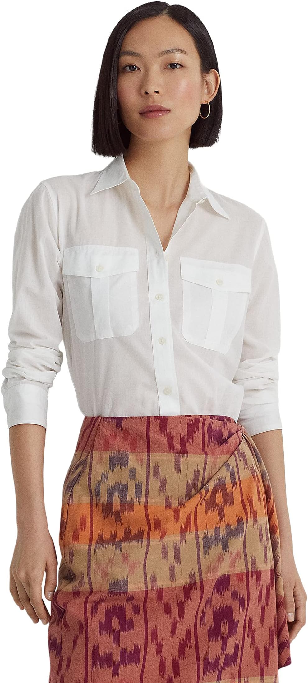 Рубашка из хлопковой вуали LAUREN Ralph Lauren, белый