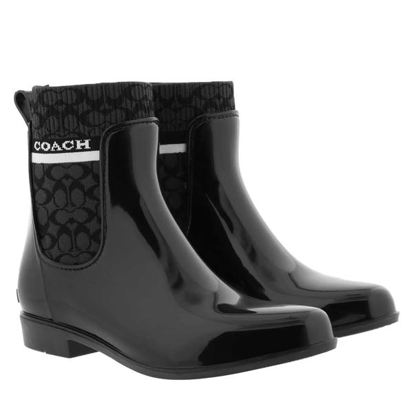 

Ботинки rivington rubber rain bootie Coach, черный