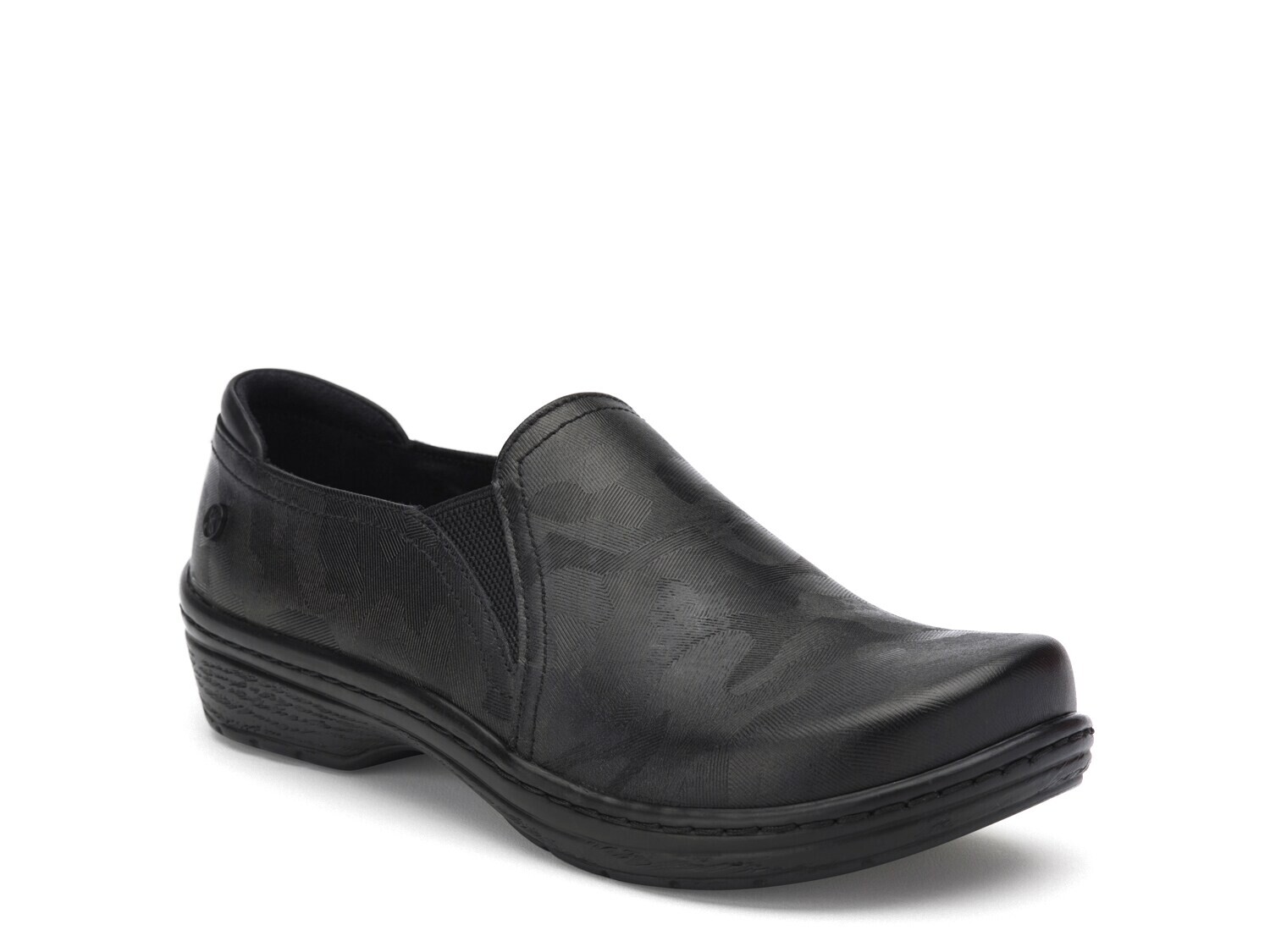 

Клоги Moxy Work Clog Klogs, черная кожа с абстрактным принтом