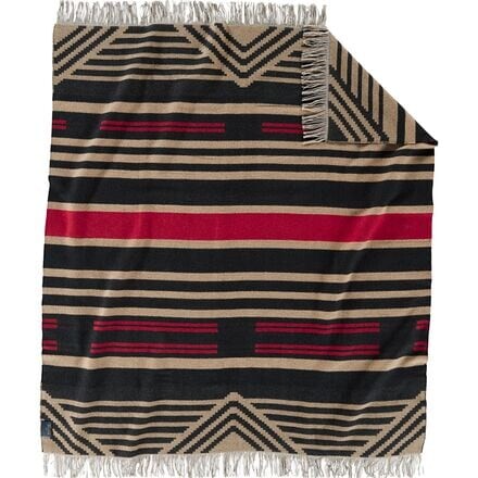 

Жаккардовый плед с бахромой Pendleton, цвет Pinyon Stripe