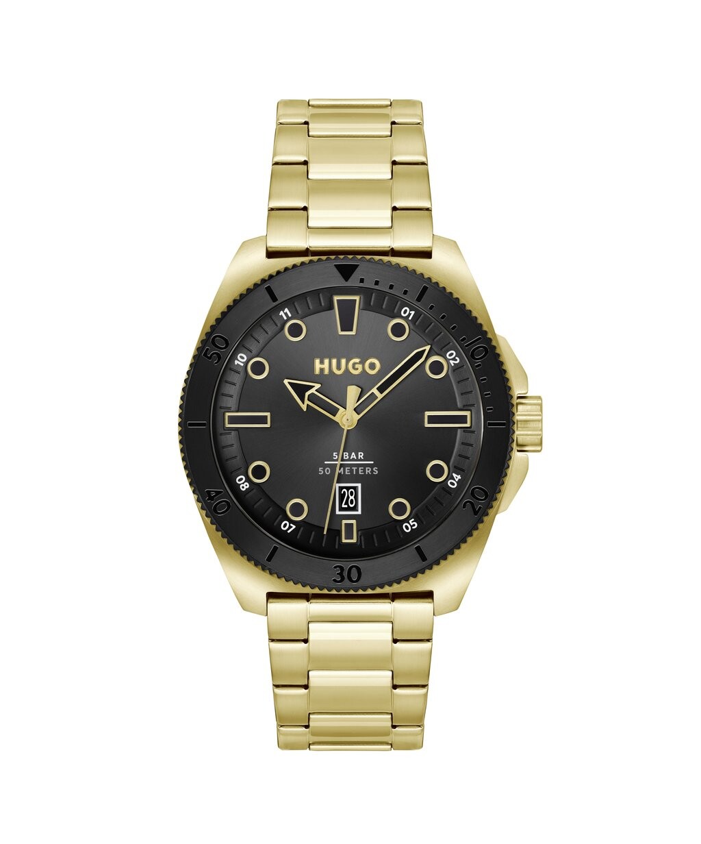 

Хронограф Visit HUGO, цвет gold black