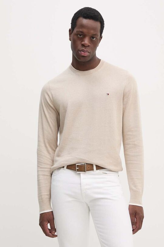 

Хлопковый свитер Tommy Hilfiger, бежевый
