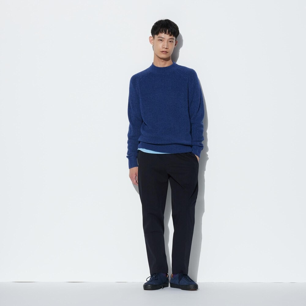 

Брюки Uniqlo Nine-Point эластичные хлопковые, темно-синий
