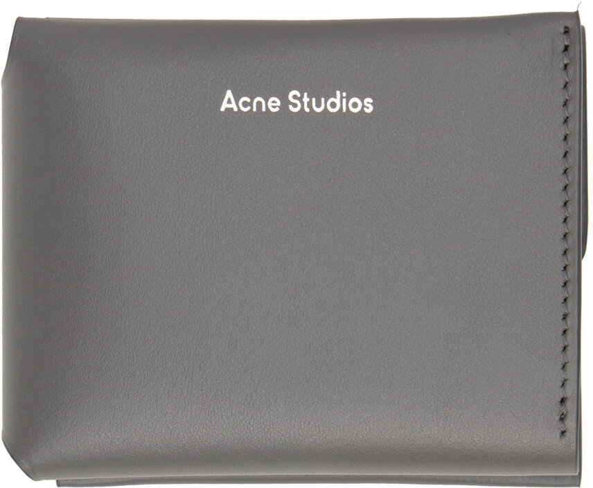 

Серый сложенный кошелек Acne Studios, цвет Dark grey