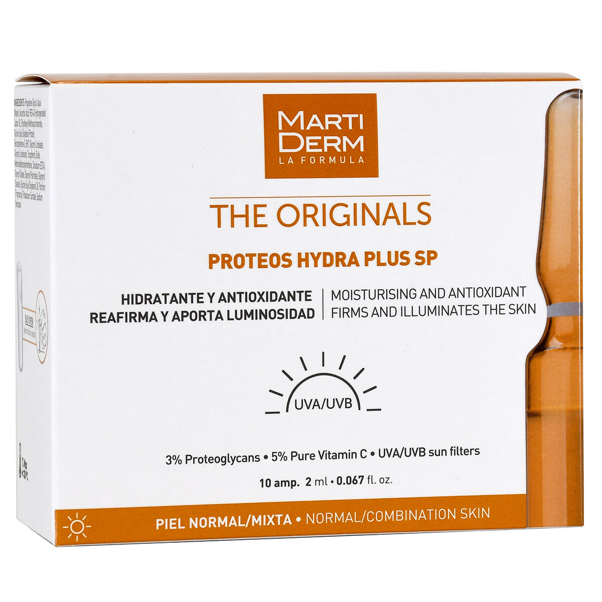 цена Увлажняющая сыворотка для лица с антиоксидантами в ампулах Martiderm The Originals Proteos Hydra Plus Sp, 10х2 мл