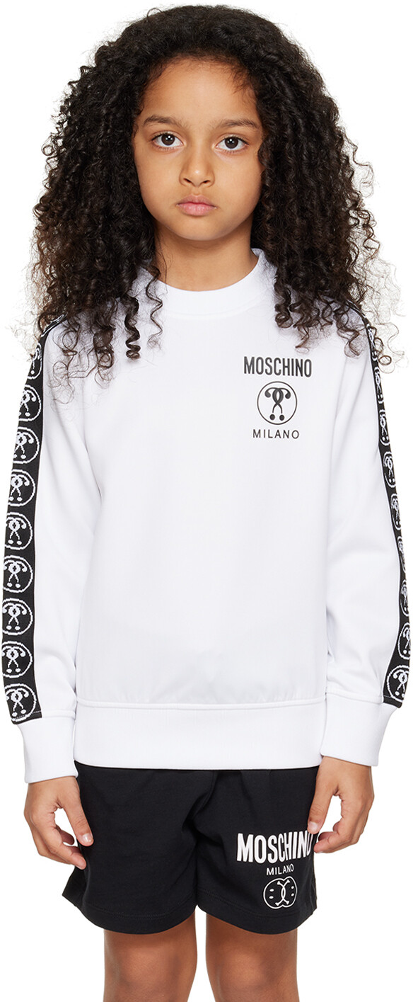 

Moschino Kids Белый свитшот с двойным вопросительным знаком