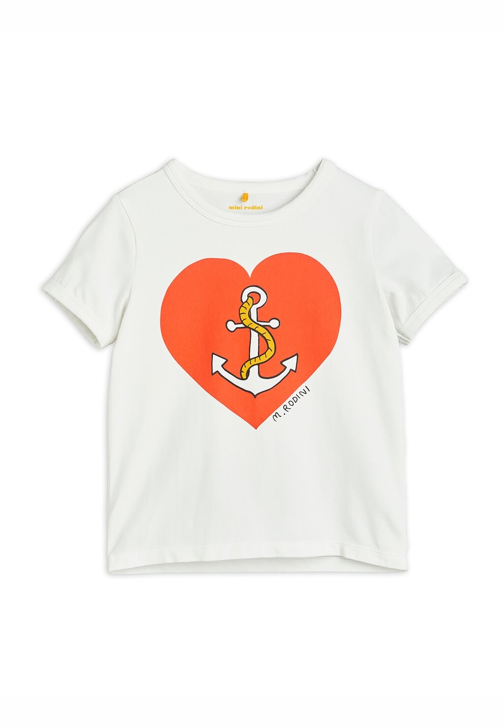 

Футболка с принтом Sailors Heart Tee Unisex Mini Rodini, белый