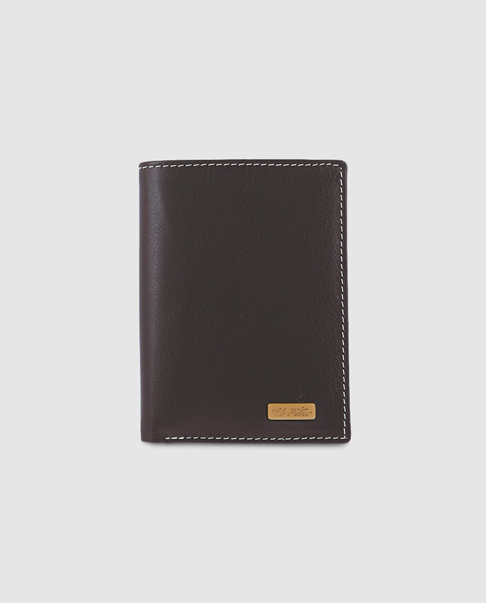Мужской коричневый стеганый кожаный кошелек El Potro, коричневый коричневый кожаный кошелек на шесть карт el potro темно коричневый