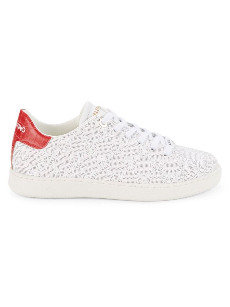 

Перфорированные кроссовки Chandra с монограммой Mario Valentino, цвет White Red, Белый